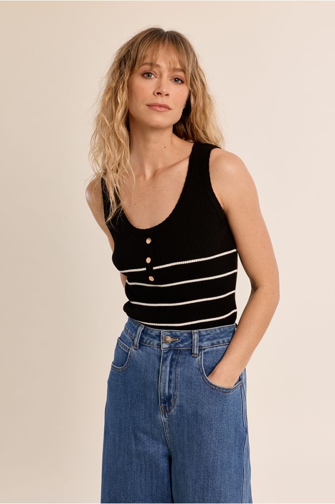Ribbed sailor tank top
