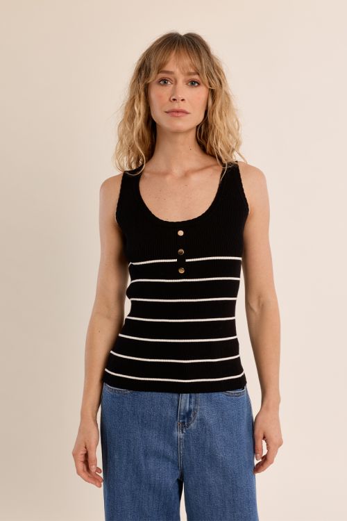 Top de mujer de tirantes, estampado rayas.