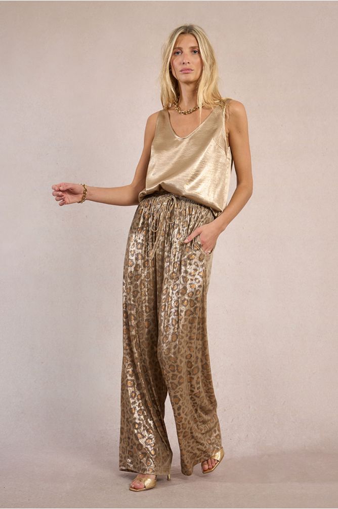 Pantalón de mujer largo, estampado animal.