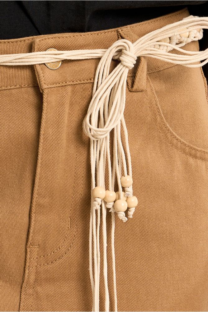 Knotted belt in braided ropes