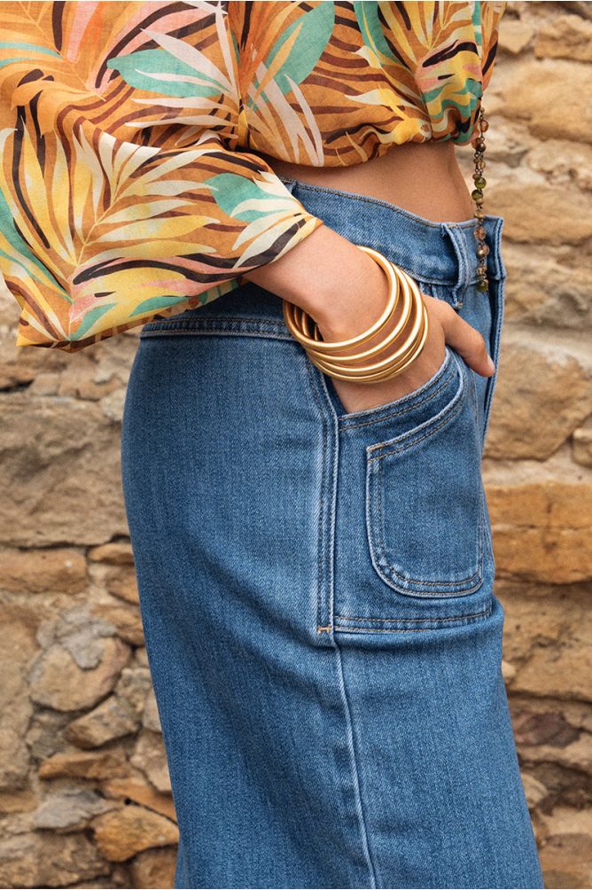 Jean large, taille haute