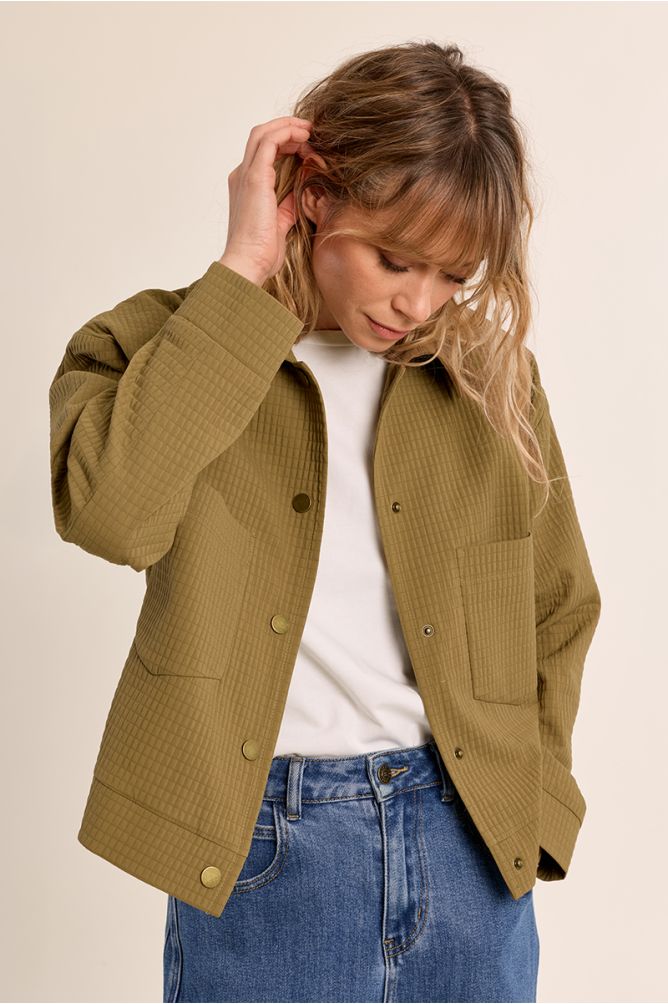 Quilted jacket, straight
