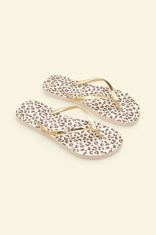 Leopard print flip-flops