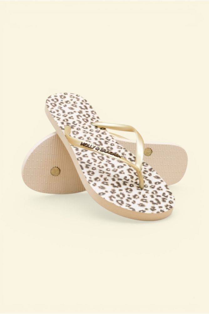 Leopard print flip-flops