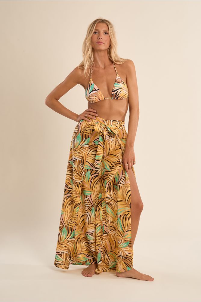 Pantalón de mujer largo, con lazada.