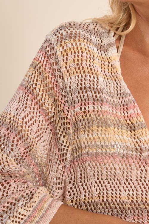 Wide openwork cardigan